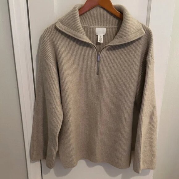 H&M Beige Ribbed Sweater S - Picture 1 of 4